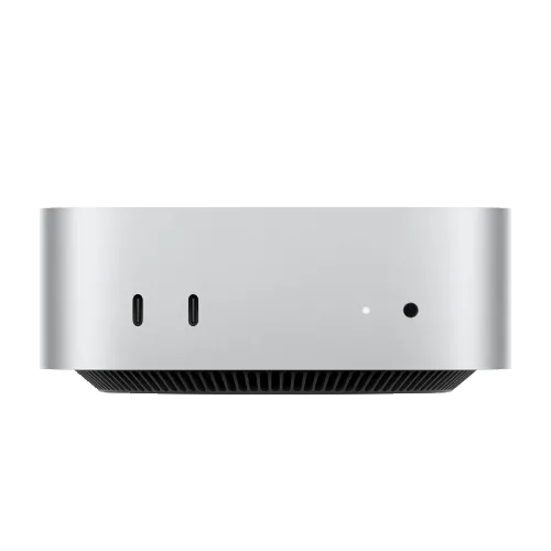 Hình ảnh cận cảnh chiếc máy tính để bàn Mac Mini M4 nhỏ gọn.
