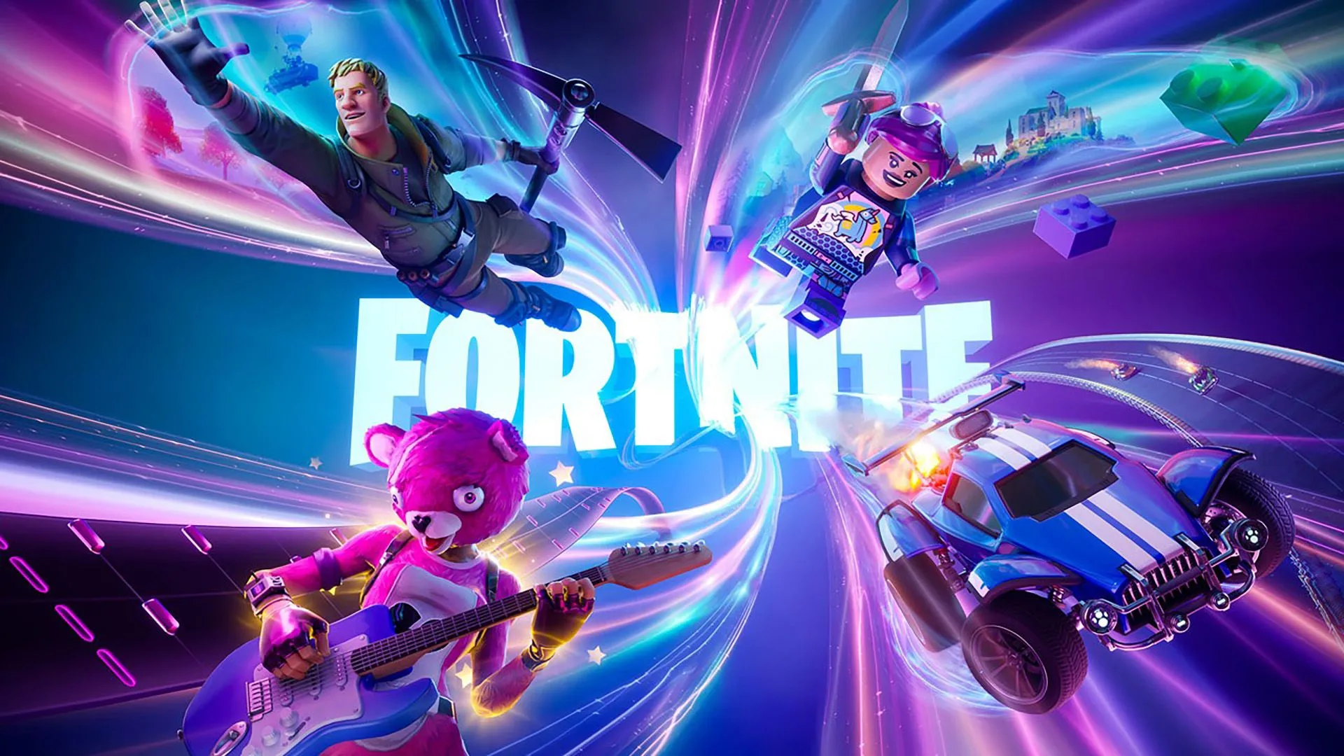 Hình ảnh game Fortnite, đánh dấu sự trở lại của trò chơi trên nền tảng iPhone qua App Store.