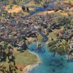 Hình ảnh giao diện quản lý thành phố trong game Civilization VII trên Nintendo Switch 2