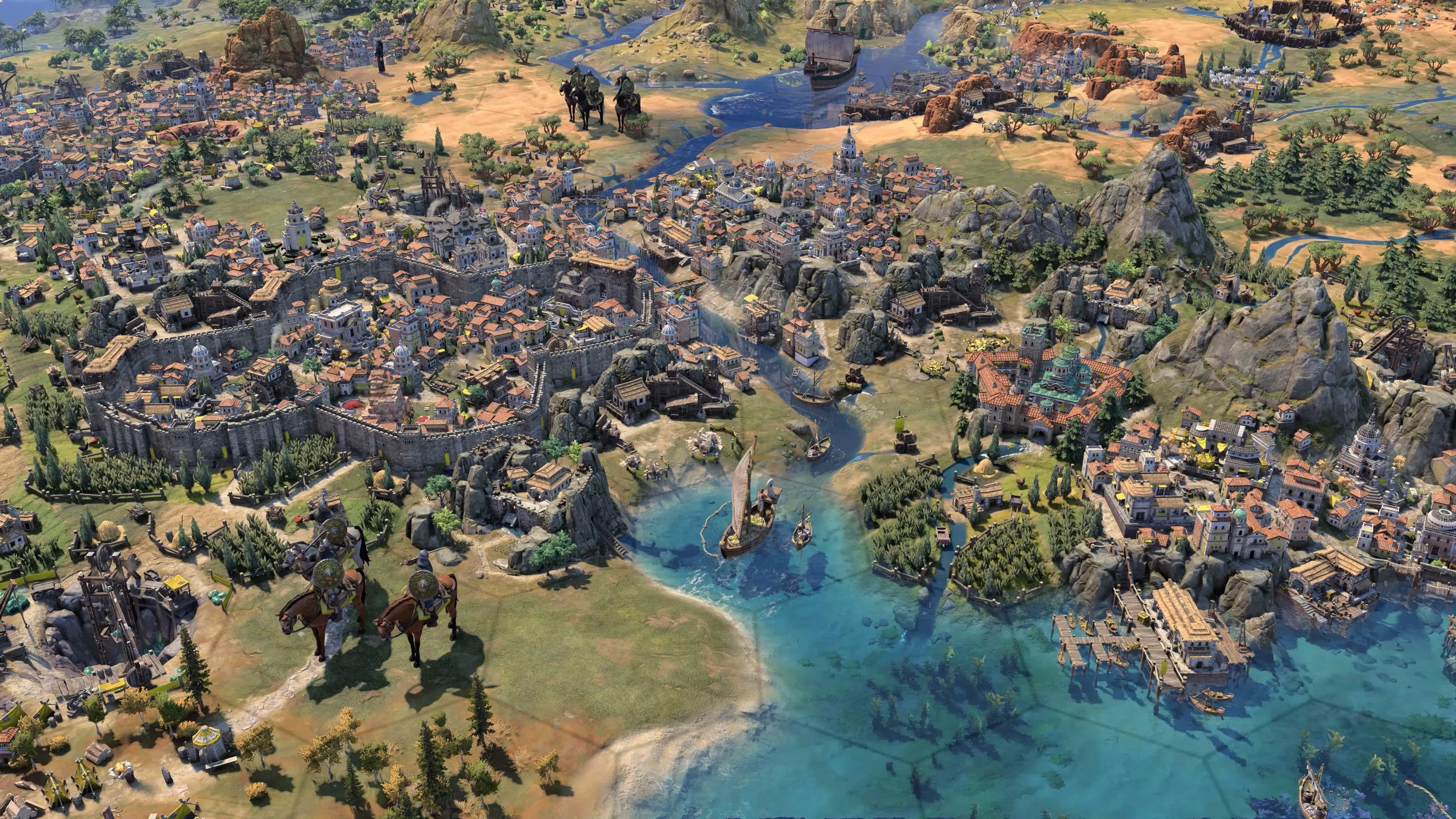 Hình ảnh giao diện quản lý thành phố trong game Civilization VII trên Nintendo Switch 2