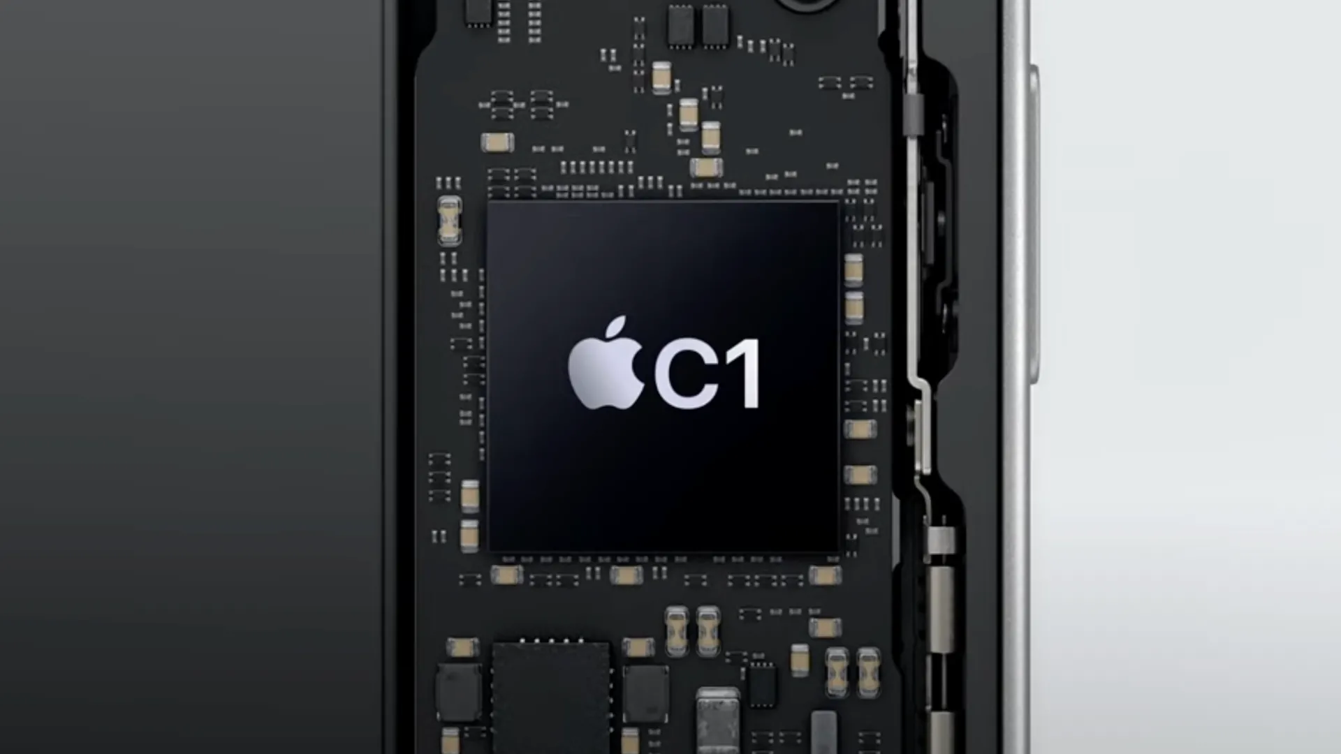 Hình ảnh minh họa modem Apple C1, chip kết nối 5G tự phát triển