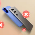 Hình ảnh minh họa một chiếc iPhone và Samsung Galaxy mỏng, với các dấu X xung quanh, ngụ ý các tính năng bị đánh đổi như pin và camera vì thiết kế quá mỏng.