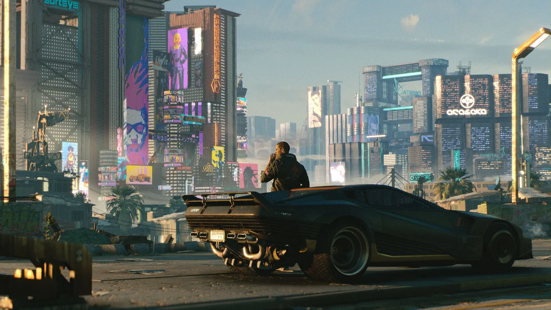 Hình ảnh quảng bá game Cyberpunk 2077, ví dụ về một game gặp lỗi khi ra mắt nhưng sau đó đã được cải thiện.