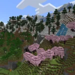 Hình ảnh quảng bá game Minecraft hiển thị các quần xã sinh vật đa dạng.