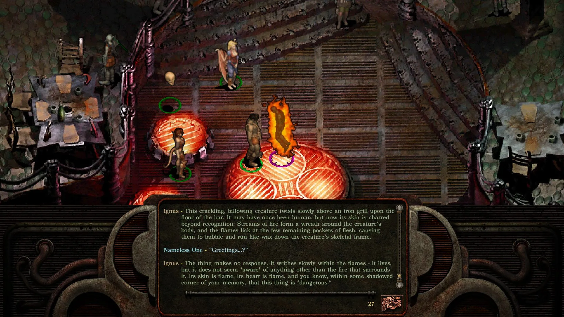 Hình ảnh từ Planescape: Torment Enhanced Edition, ví dụ điển hình về game CRPG giàu nội dung