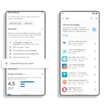 Huy hiệu Đã Xác Minh của Google Play hiển thị trên trang chi tiết ứng dụng VPN, đảm bảo an toàn và đáng tin cậy.