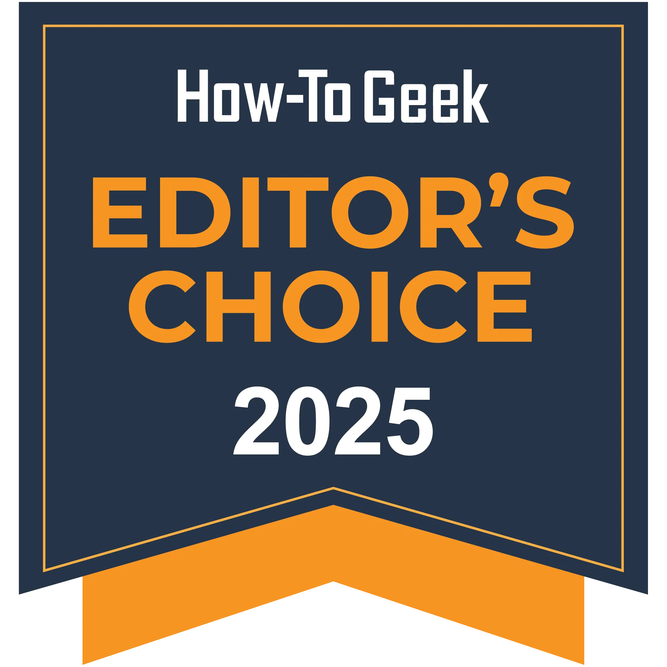 Huy hiệu giải thưởng Lựa chọn của Biên tập viên How-To Geek năm 2025, chứng nhận chất lượng sản phẩm
