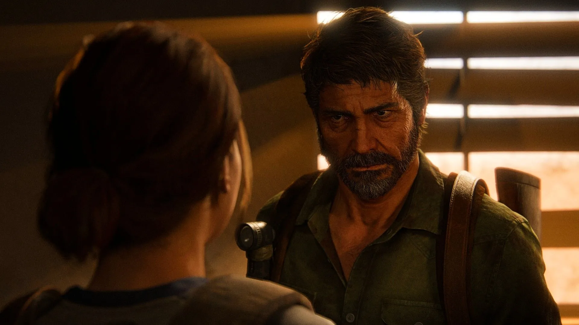 Joel đang trò chuyện với Ellie trong The Last of Us Part II