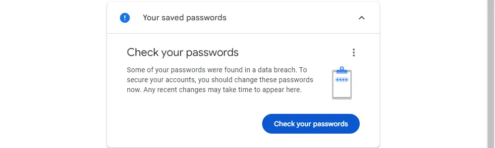 Kiểm tra mật khẩu Google của bạn.