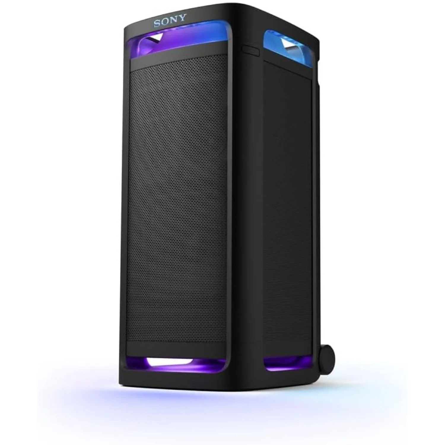 Loa Sony ULT Tower 9 màu đen nổi bật trên nền trắng.