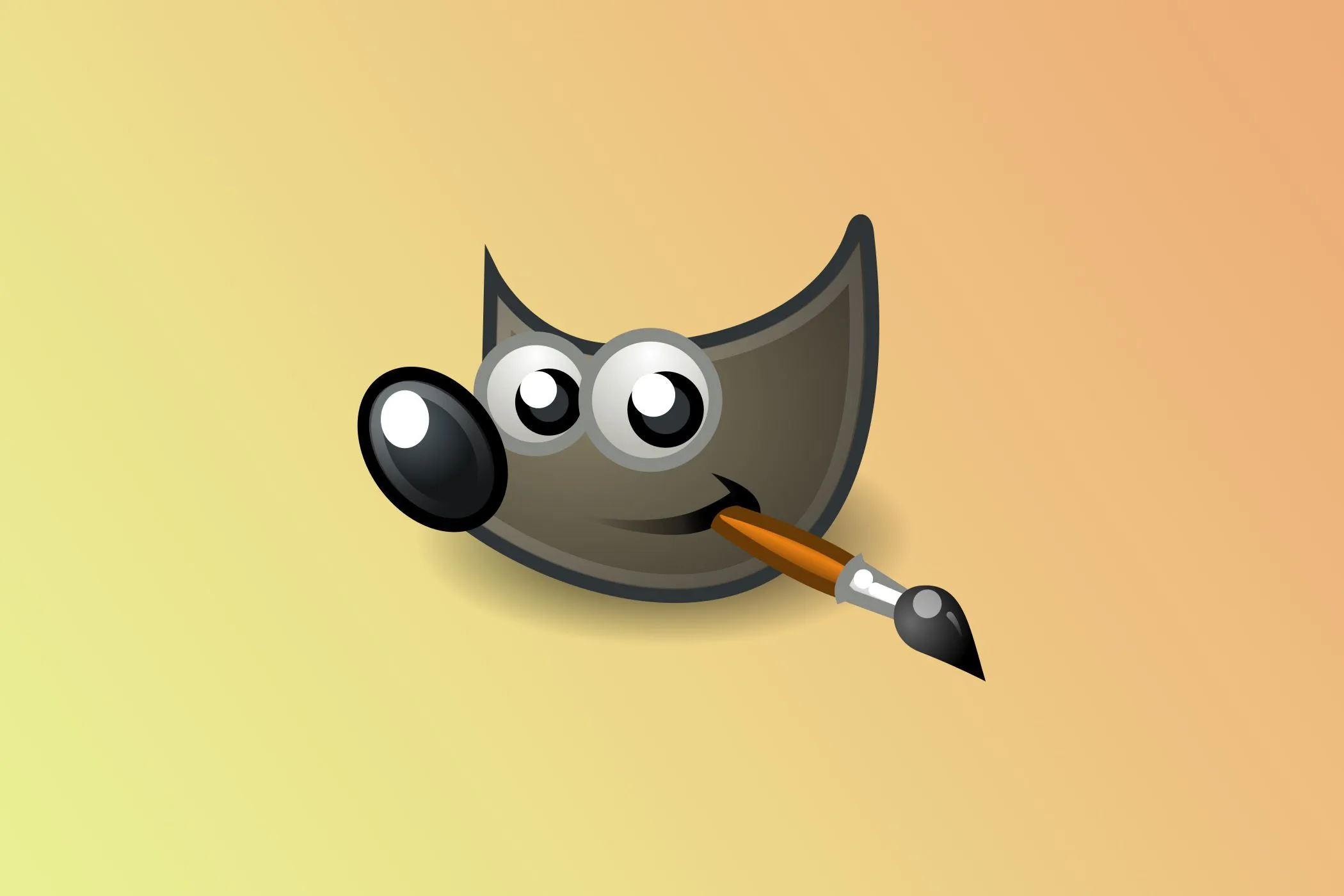 Logo GIMP trên nền màu xám, đại diện cho phần mềm chỉnh sửa ảnh.