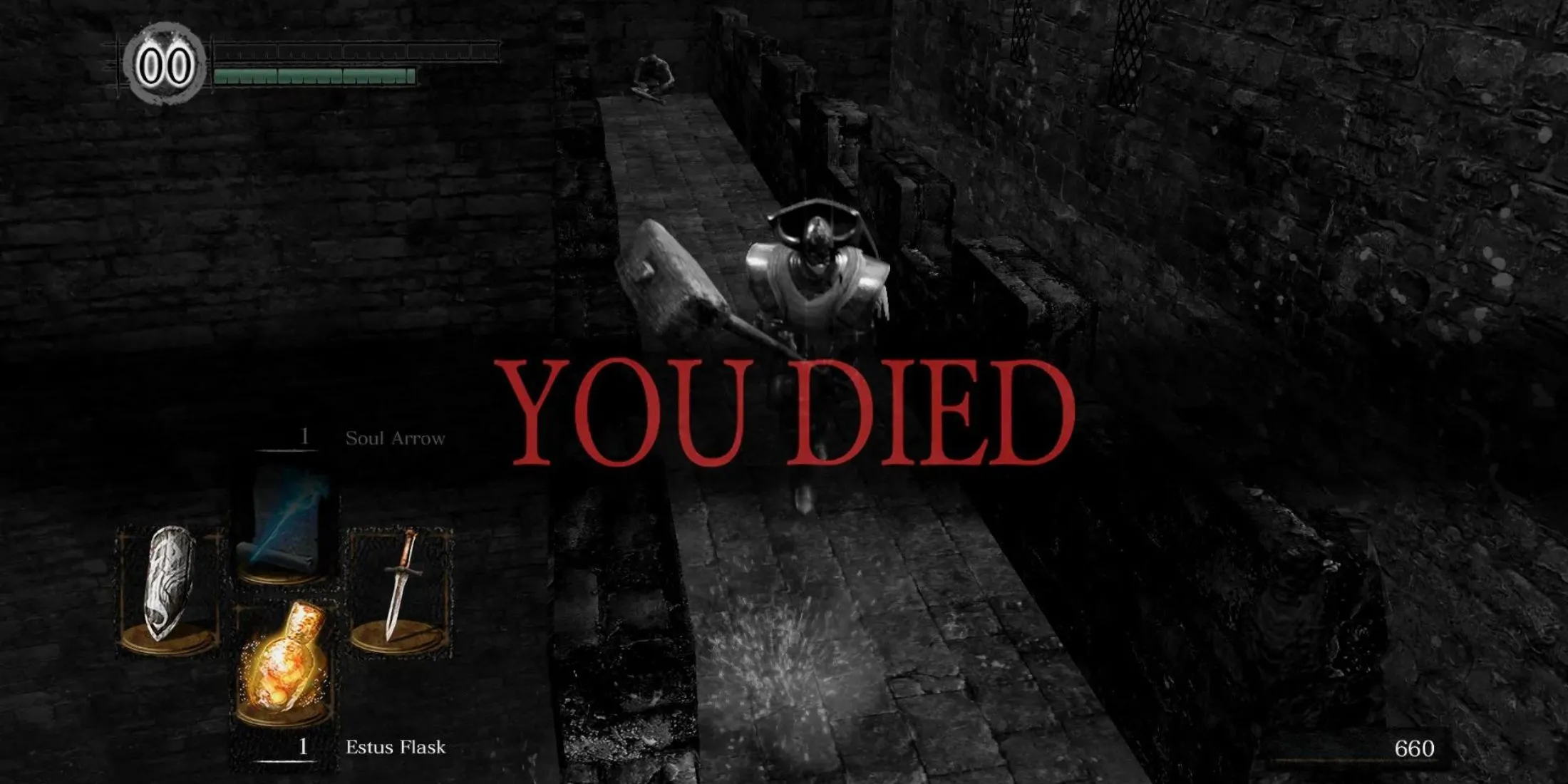 Màn hình &quot;Bạn đã chết&quot; quen thuộc trong Dark Souls Remastered, biểu tượng của những thử thách khó khăn.