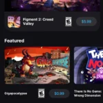 Màn hình chính của Epic Games Store trên thiết bị Android, hiển thị các tựa game nổi bật và giao diện người dùng thân thiện.