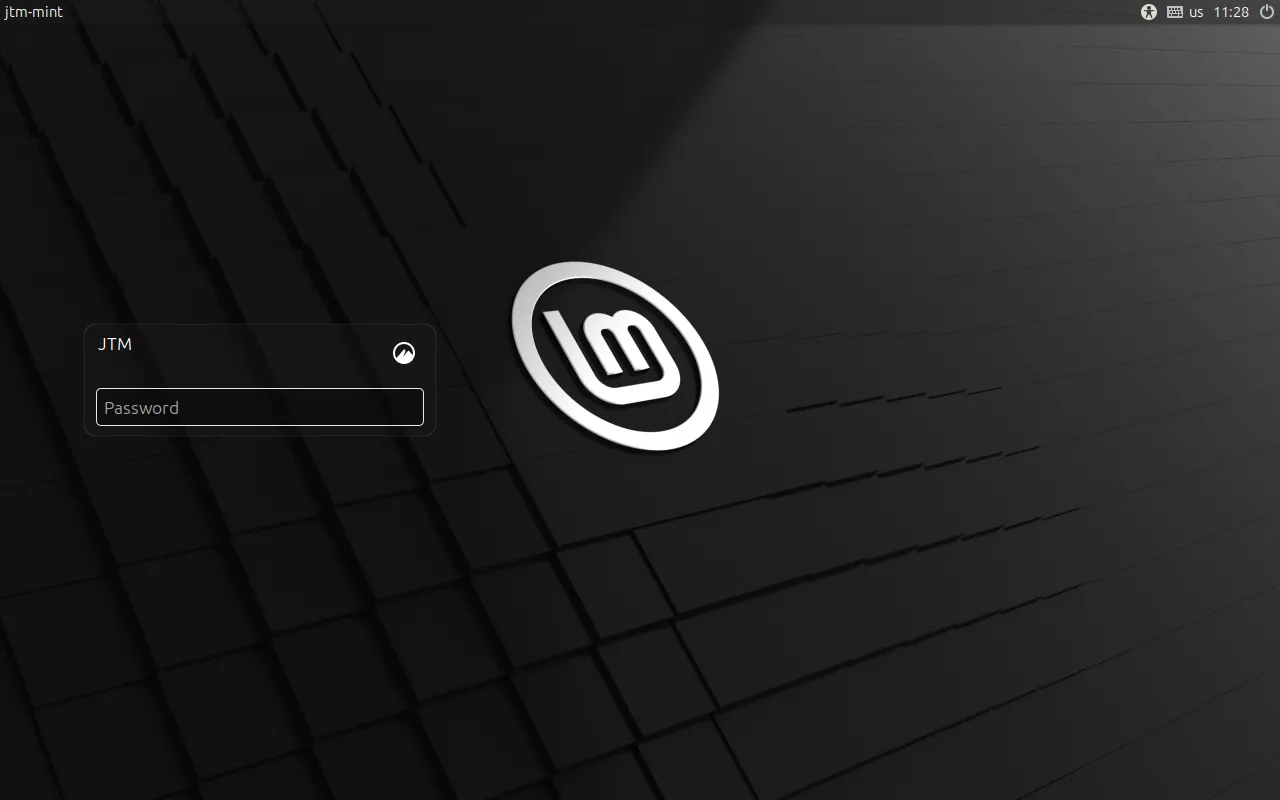 Màn hình đăng nhập ban đầu của Linux Mint sau khi cài đặt.