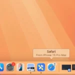 Màn hình hiển thị gợi ý Handoff trong Safari trên máy Mac, biểu tượng chuyển đổi tác vụ liền mạch.