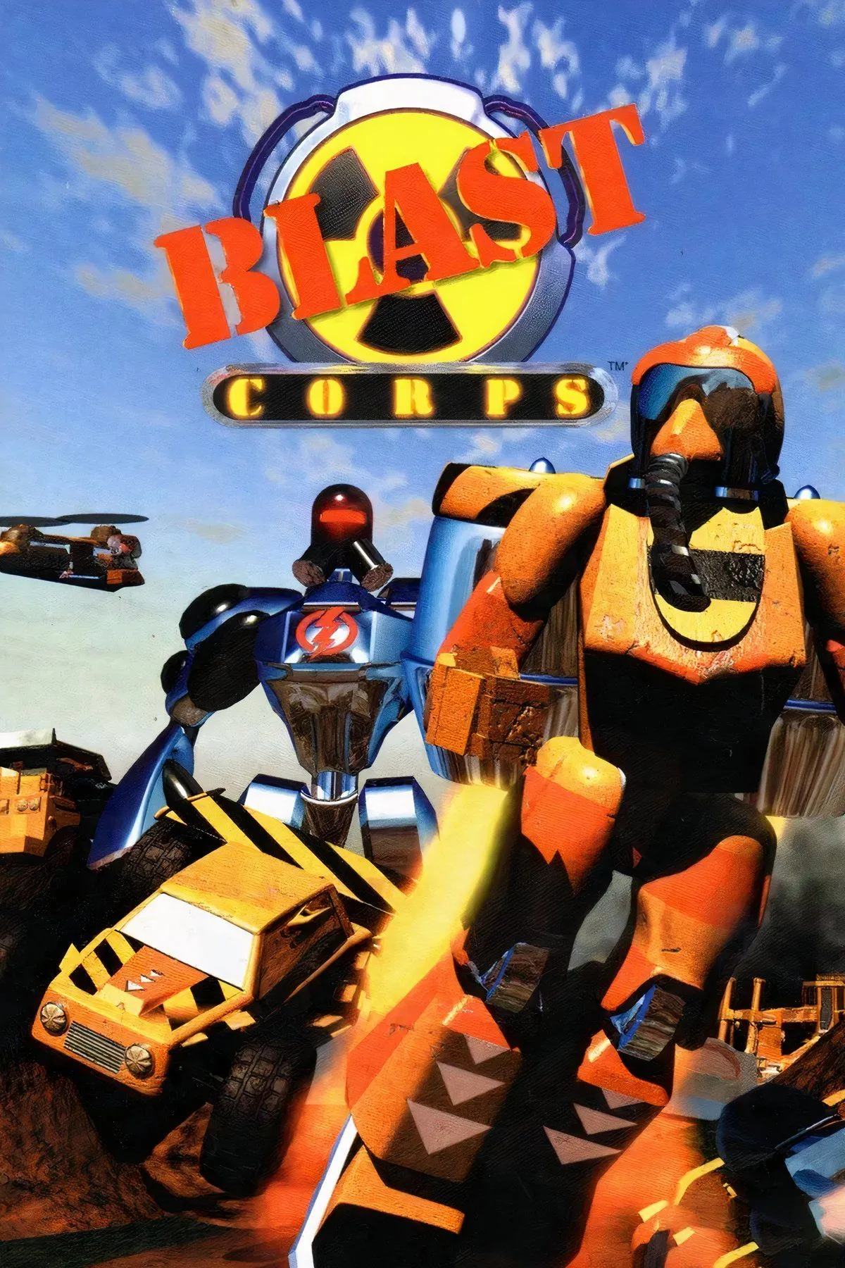 Màn hình kết quả sau khi hoàn thành nhiệm vụ trong Blast Corps, hiển thị huy chương platinum đã đạt được.