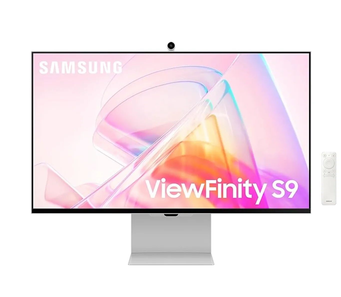 Màn hình Samsung ViewFinity S9 5K với thiết kế viền mỏng và chân đế tích hợp camera SlimFit