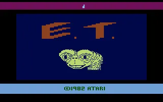 Màn hình tiêu đề game E.T. The Extraterrestrial trên Atari, minh họa cho game chuyển thể tệ