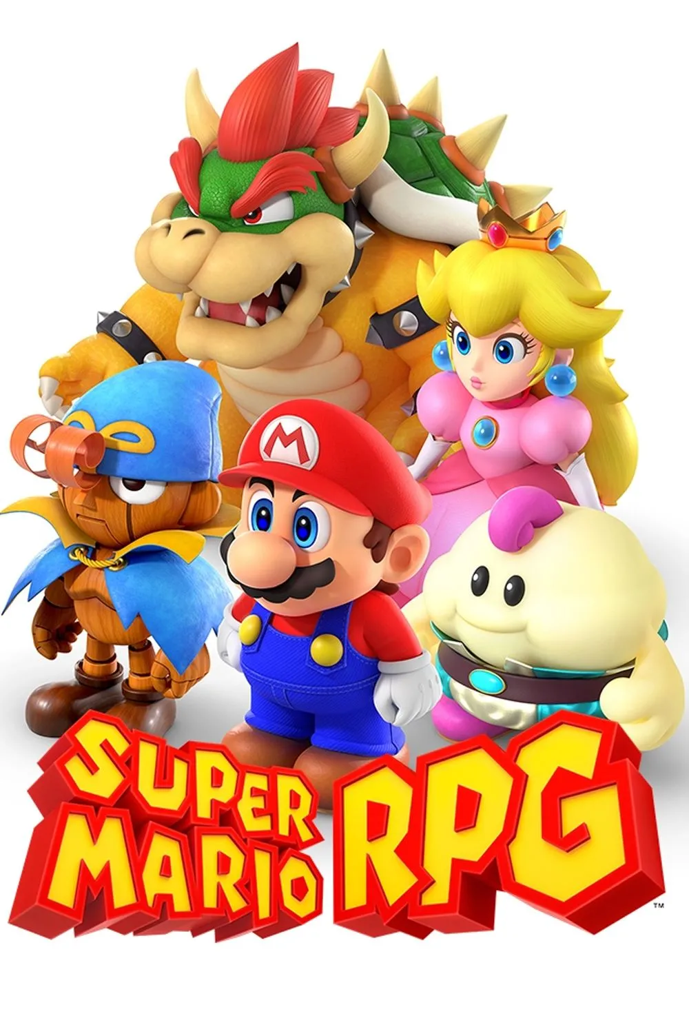 Mario và đồng đội trong cảnh chiến đấu từ bản làm lại của game JRPG Super Mario RPG trên Nintendo Switch.