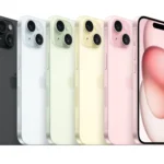 Mặt lưng kính mờ màu xanh của iPhone 15 Pro Max, minh họa bề mặt kính "frosted" tương tự pad chuột kính.