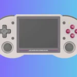 Máy chơi game retro cầm tay ANBERNIC RG353PS màu xanh lam, thiết kế giống tay cầm SNES, tối ưu cho NES và SNES