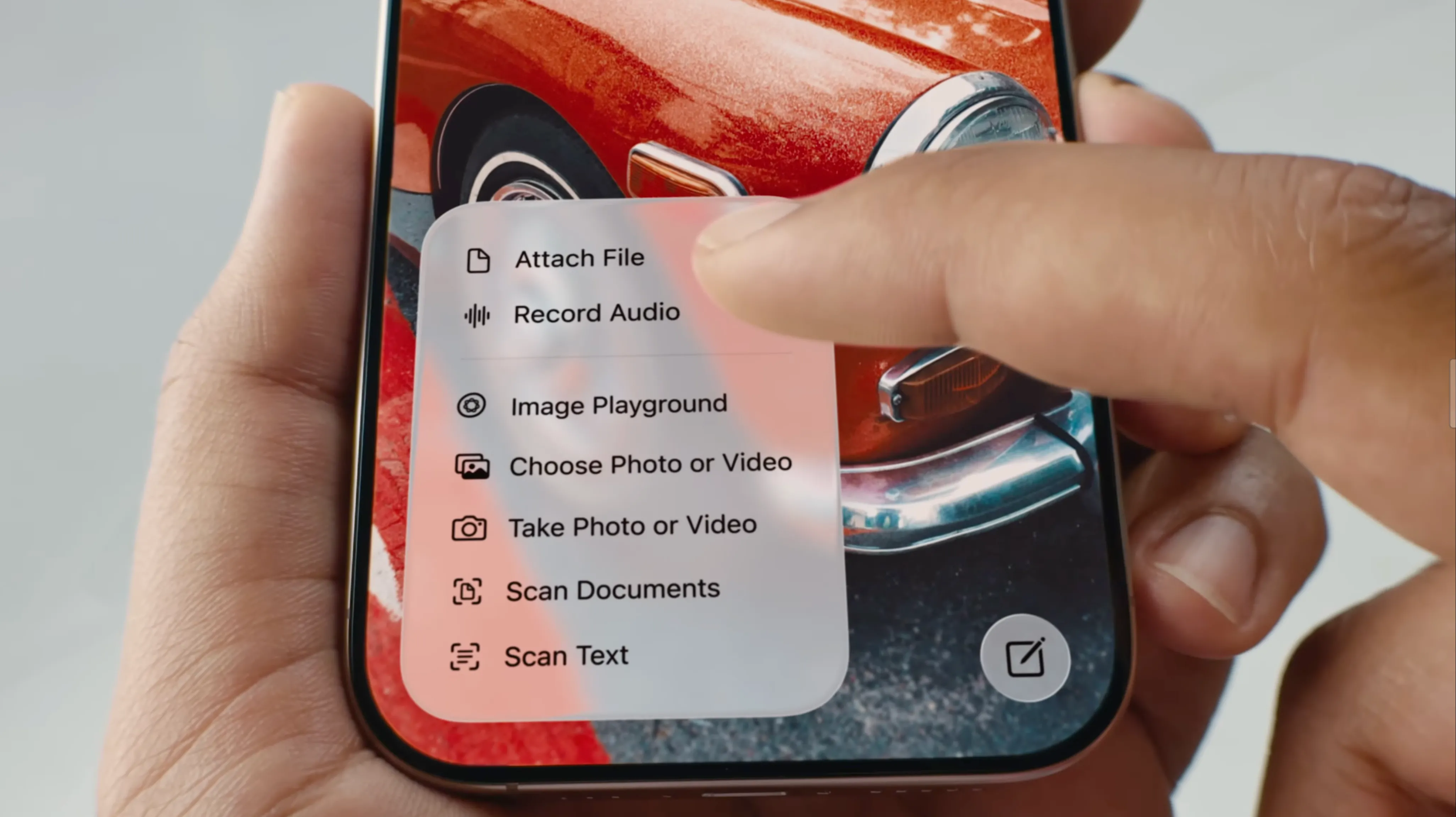 Menu ngữ cảnh Liquid Glass của iOS 26