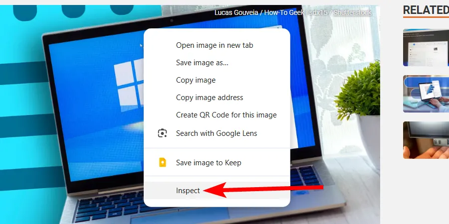 Mở công cụ kiểm tra Chrome từ menu chuột phải
