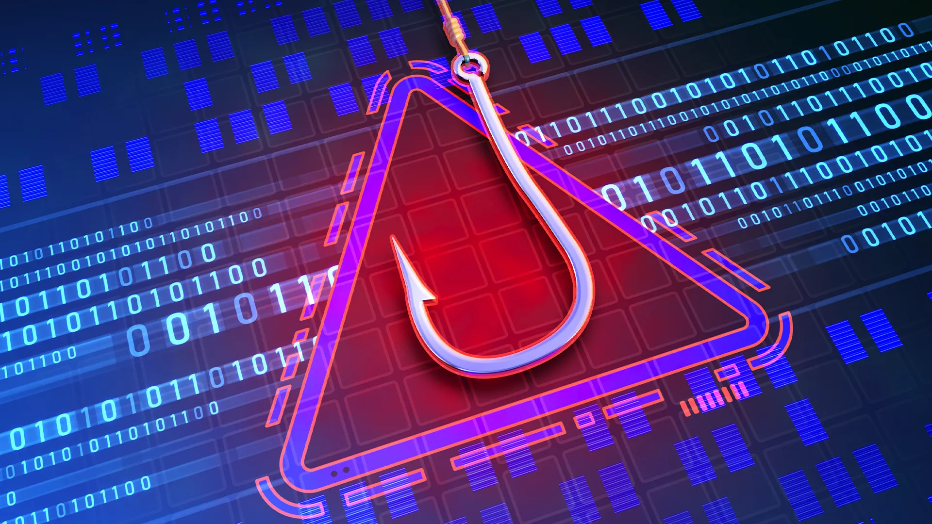Móc câu tượng trưng cho một cuộc tấn công lừa đảo (phishing) dữ liệu, cảnh báo nguy cơ email lừa đảo Black Friday.