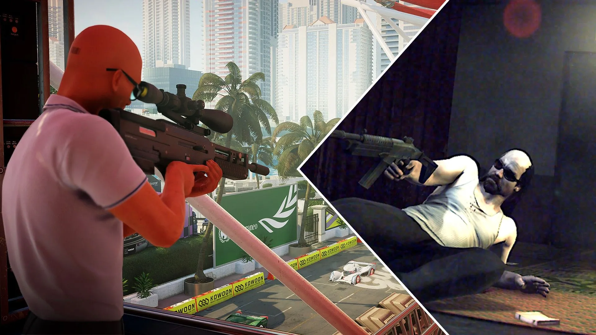 Mối liên hệ giữa Hitman và Kane &amp; Lynch: Đặc vụ 47 của Hitman cùng với Kane từ Kane &amp; Lynch.