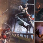Mối liên kết vũ trụ game Ubisoft: Edward Kenway từ Assassin's Creed IV: Black Flag, Aiden Pearce từ Watch Dogs, và hình ảnh shaman trong Far Cry Primal.