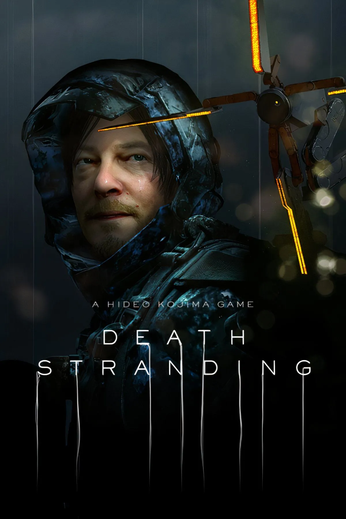 Một cảnh gameplay của Death Stranding, nơi người chơi phải vượt qua địa hình hiểm trở để giao hàng hóa.