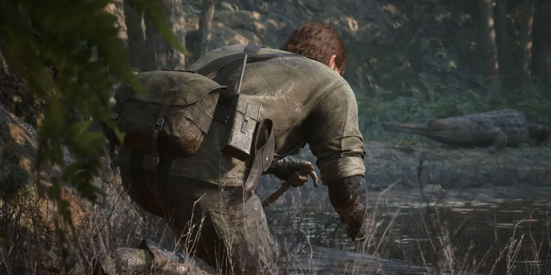 Một cảnh quay cận từ Metal Gear Solid Delta: Snake Eater, giới thiệu đồ họa nâng cấp và chi tiết nhân vật.