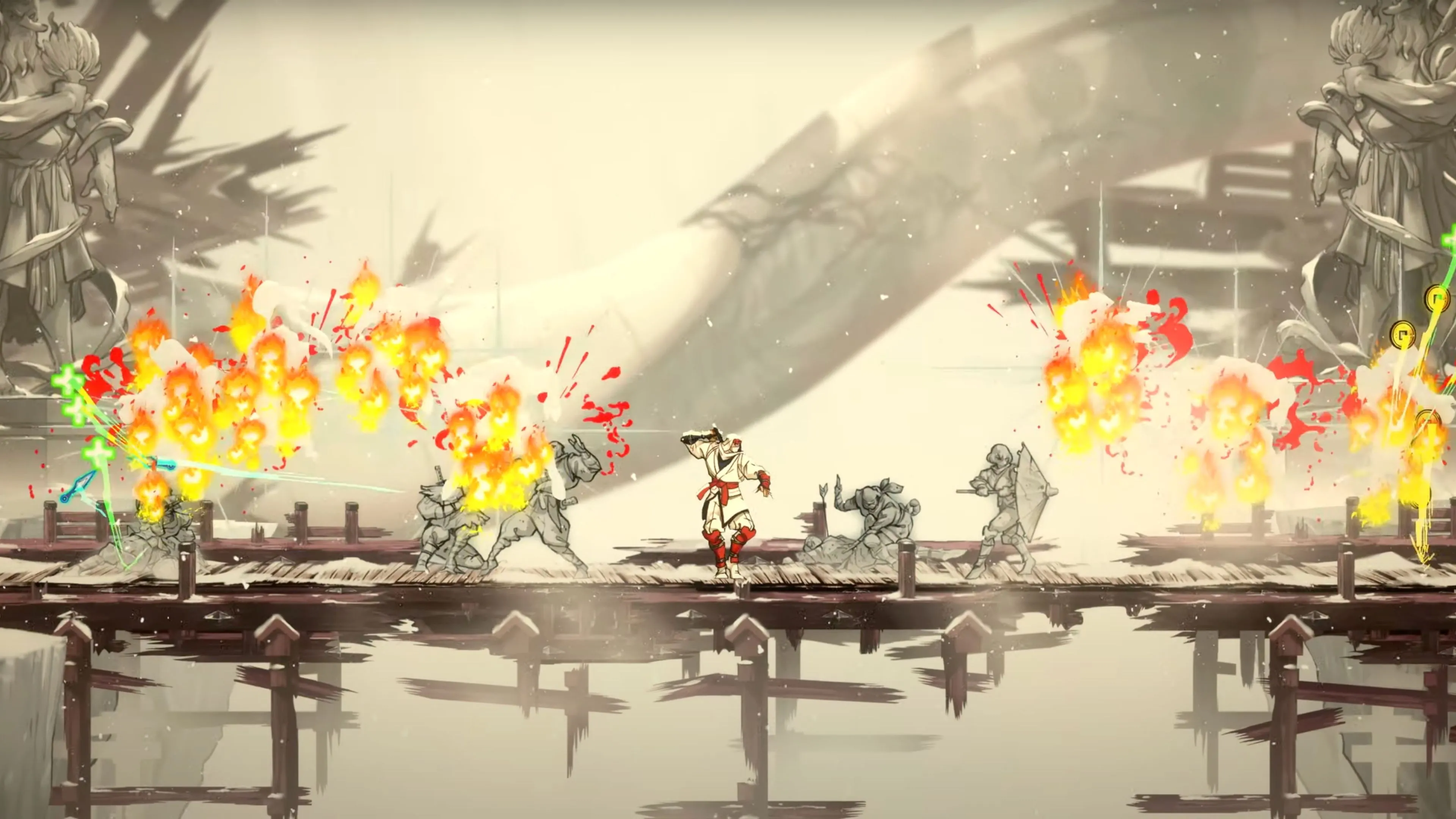 Một phân đoạn platforming đầy thử thách trong Shinobi: Art of Vengeance.