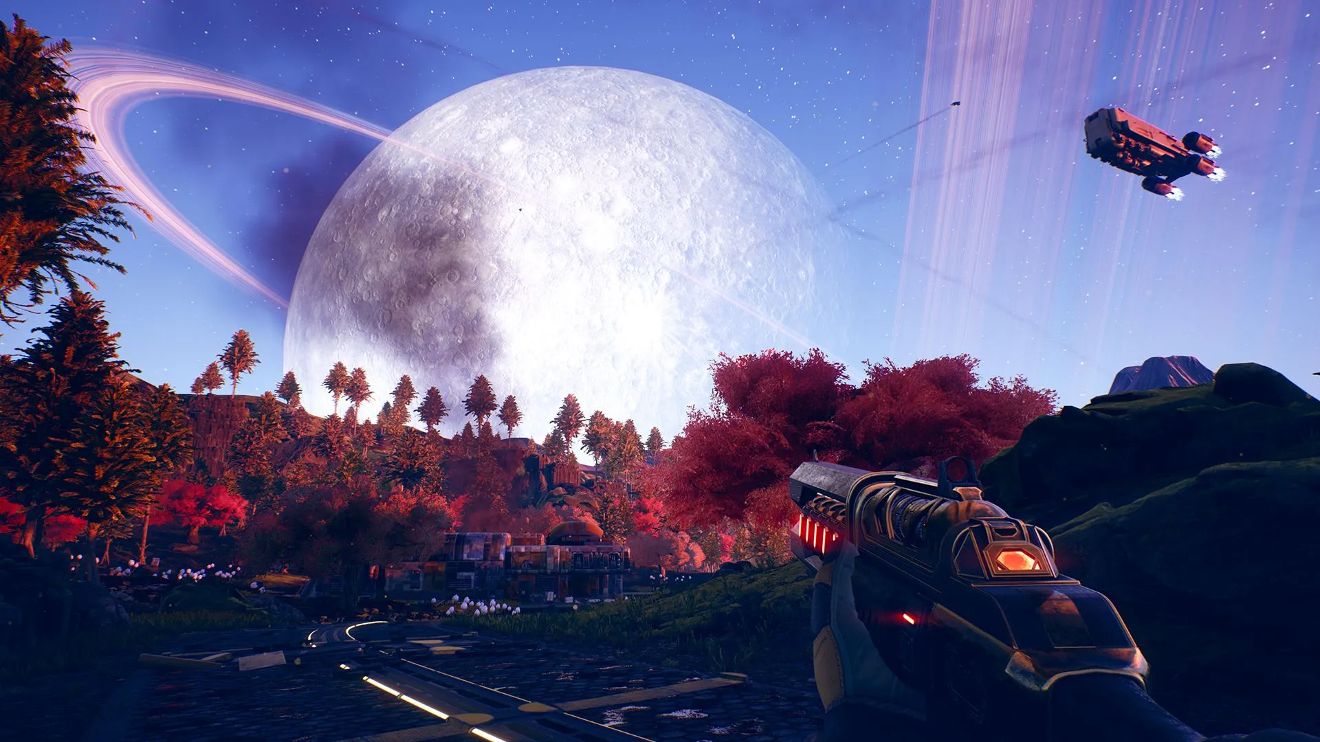 Nhân vật chính trong The Outer Worlds khám phá thế giới viễn tưởng Halcyon.