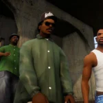 Nhóm Grove Street Gang trong Grand Theft Auto: San Andreas Definitive Edition, thể hiện cải tiến của Rockstar Australia