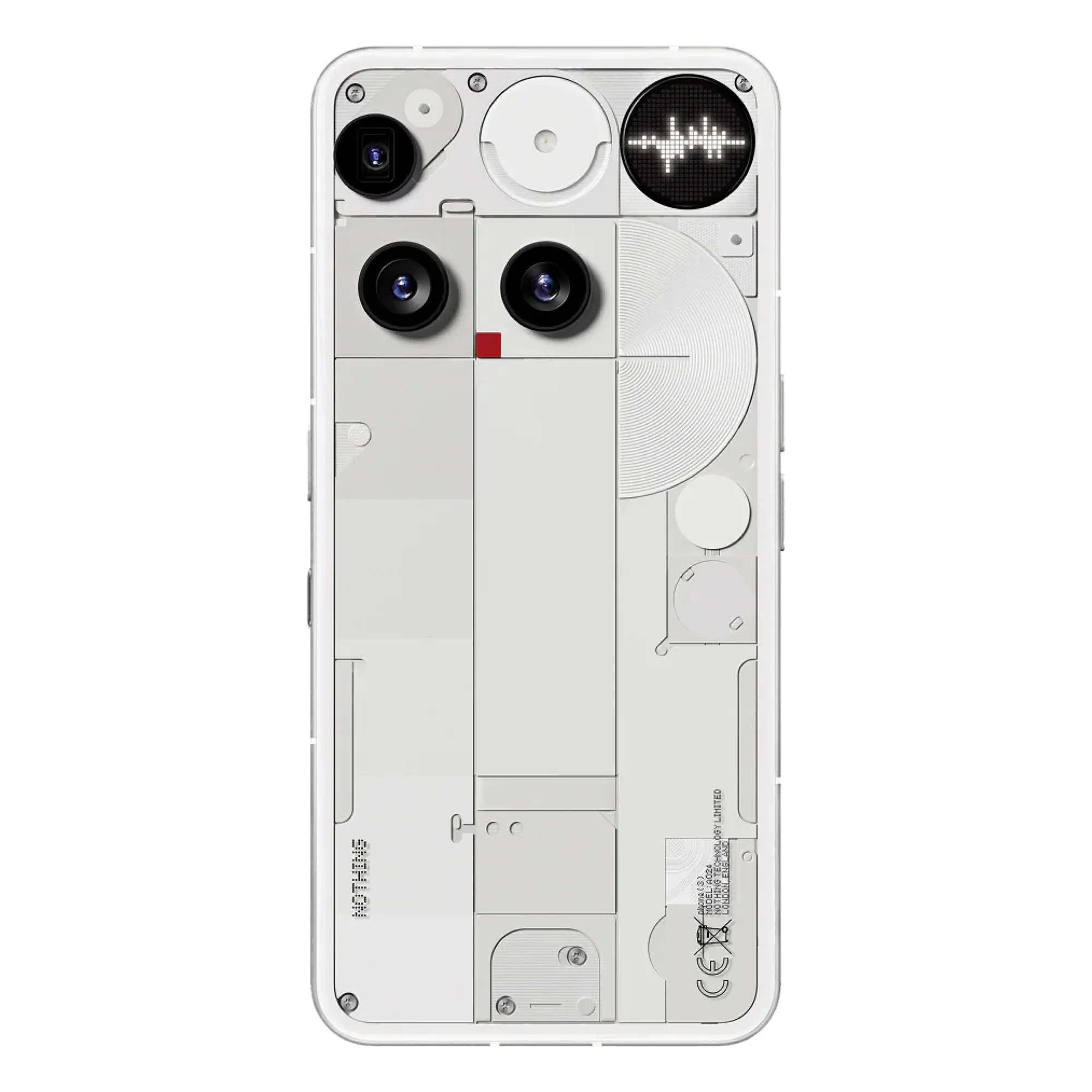 Nothing Phone (3) khi được iFixit tháo rời, để lộ các chi tiết bên trong dưới lớp vỏ trong suốt