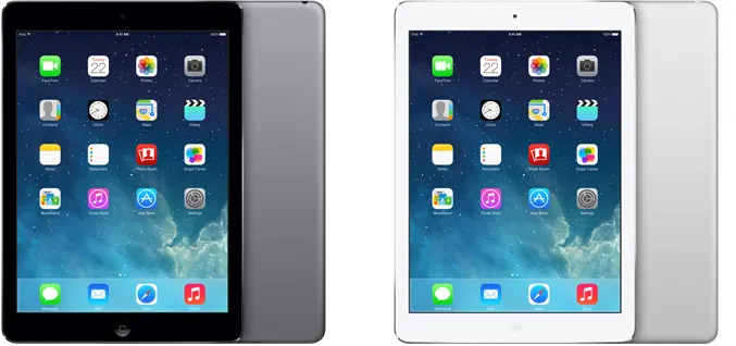 Phiên bản iPad Air thế hệ đầu tiên với thiết kế màu đen và trắng tinh tế.