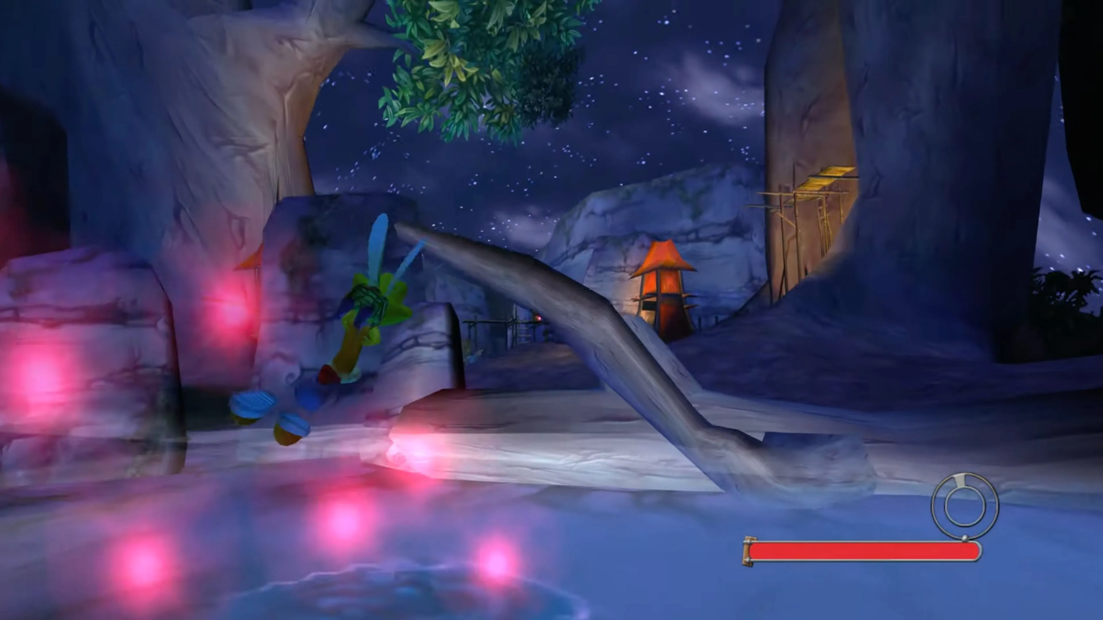 Rayman đứng trên một bệ đá trong Rayman 3: Hoodlum Havoc.