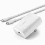 Sạc tường Belkin 30W USB-C màu trắng với cổng sạc nhanh