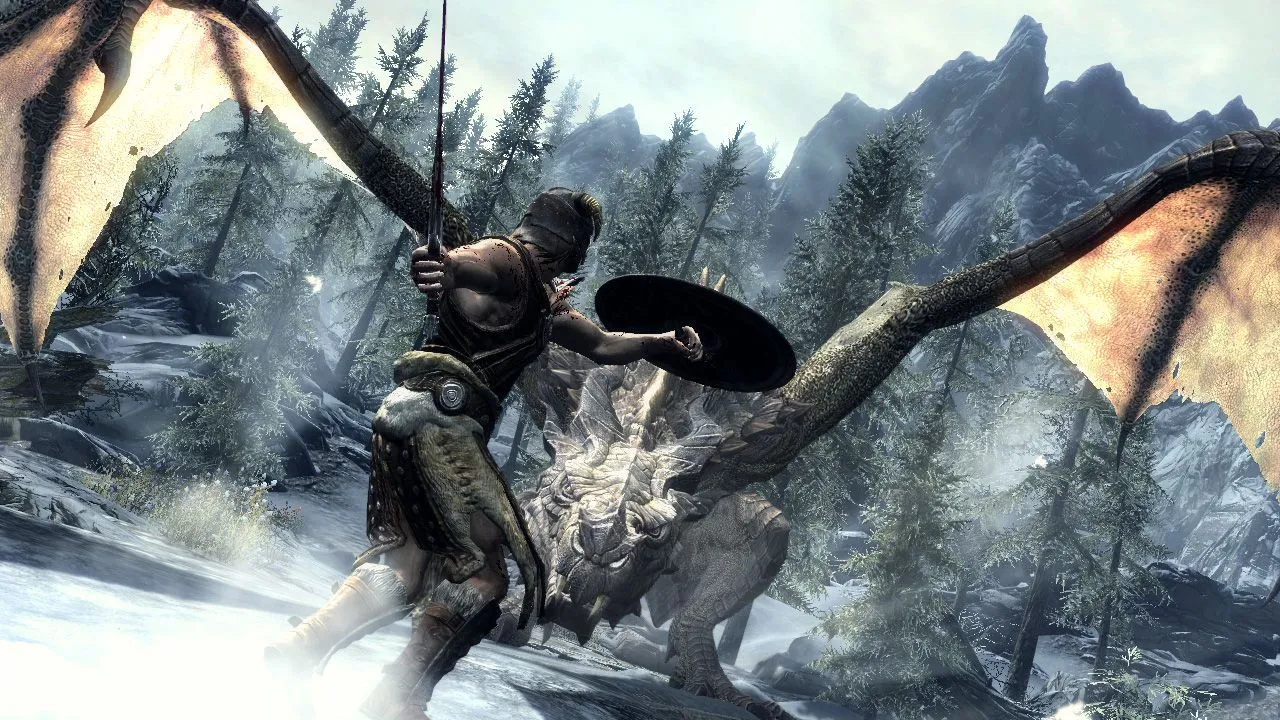 Screenshot of Bethesda RPG The Elder Scrolls V: Skyrim landscape