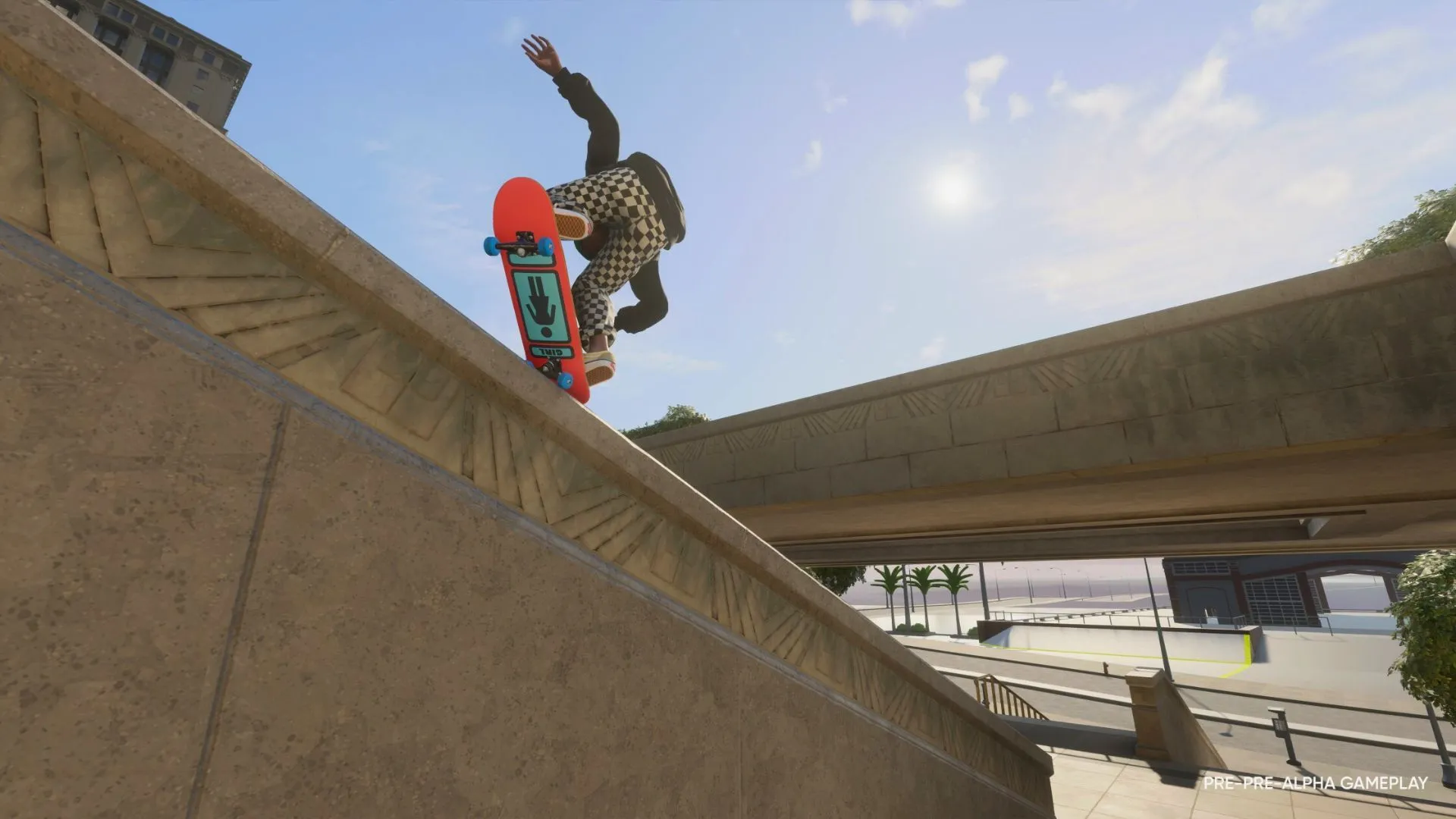 Skate Reboot gameplay cho thấy ván trượt và nhân vật trên đường phố San Vansterdam