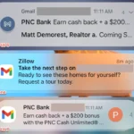 So sánh cách hiển thị thông báo nhóm trên iPhone (kiểu xếp chồng), Samsung One UI 6 (kiểu danh sách) và One UI 7 (kiểu xếp chồng)