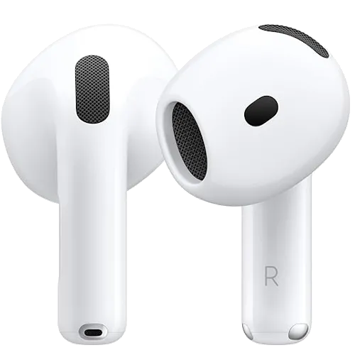 Tai nghe không dây Apple AirPods 4 và hộp sạc màu trắng
