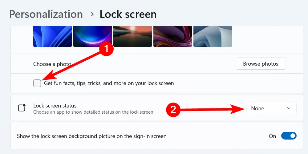 Tắt quảng cáo và mẹo vặt trên Màn hình khóa của Windows 11