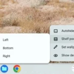 Thao tác thay đổi vị trí thanh Shelf trên Chromebook sang bên trái.