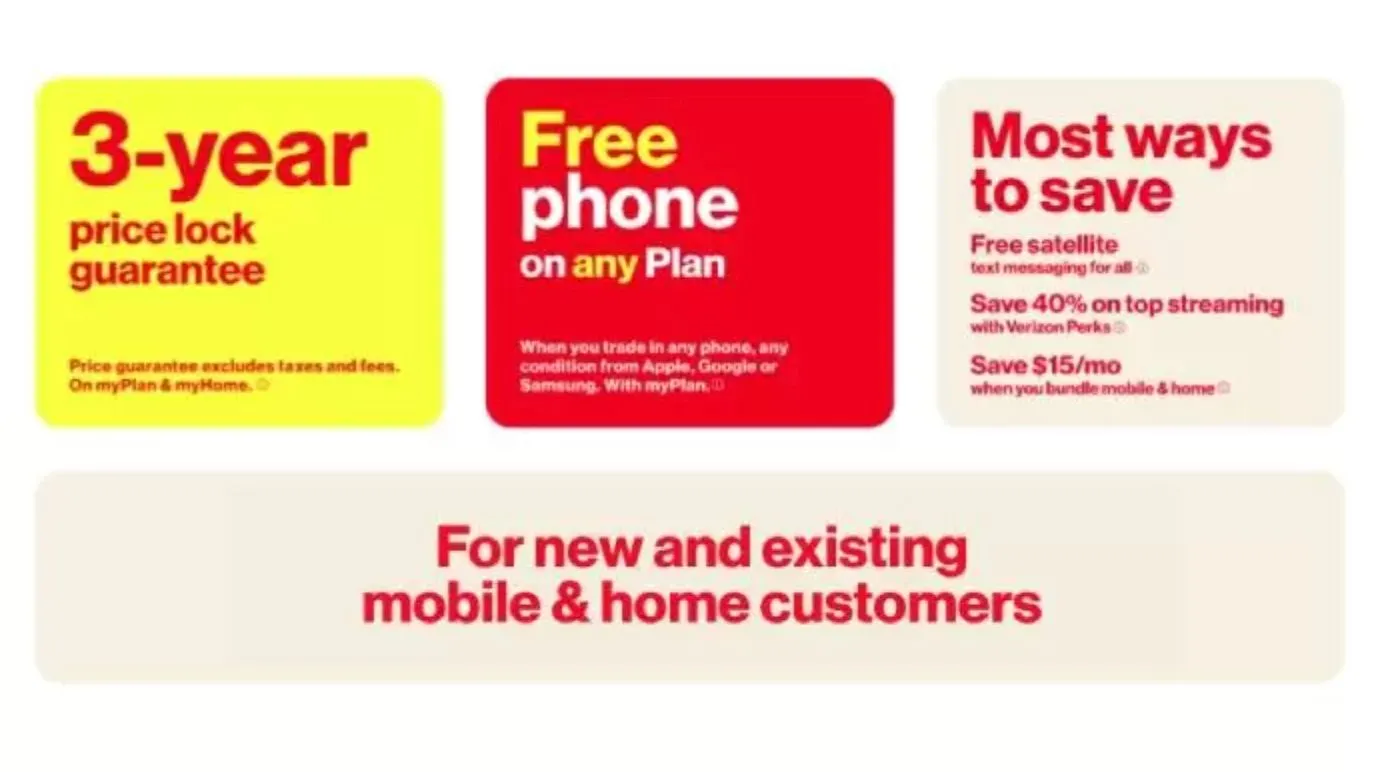 Thông báo về chính sách khóa giá và ưu đãi mới từ Verizon