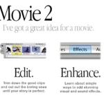 Thư viện tính năng của iMovie 2 với giao diện người dùng quen thuộc