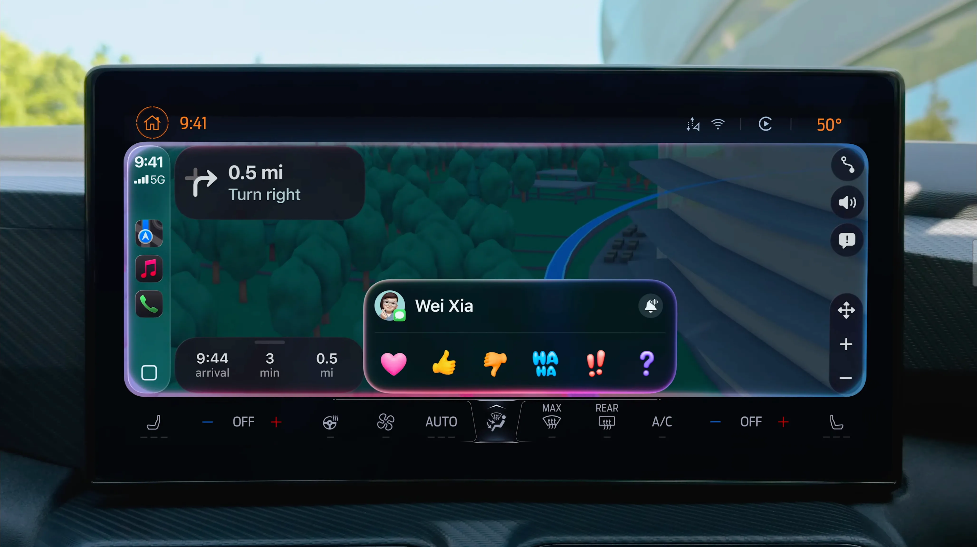 Tính năng Tapbacks trong CarPlay iOS 26