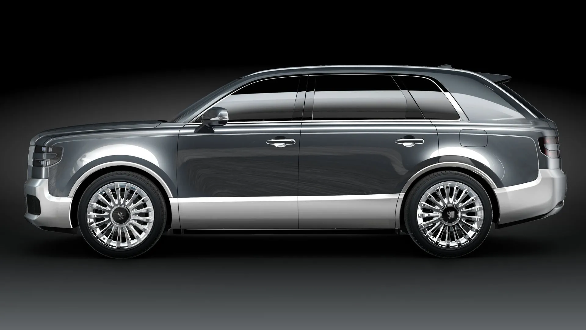 Toyota Century SUV màu đen sang trọng đỗ trên đường.