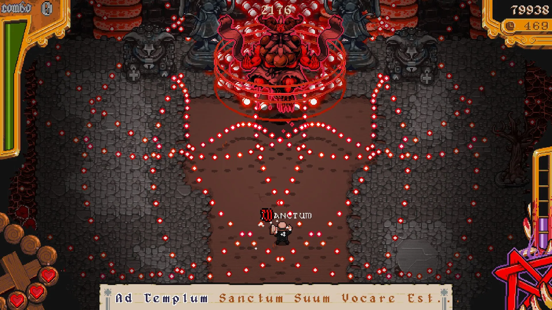 Trận đấu trùm đầy thử thách trong game gõ phím The Textorcist: The Story of Ray Bibbia.